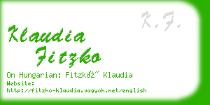 klaudia fitzko business card